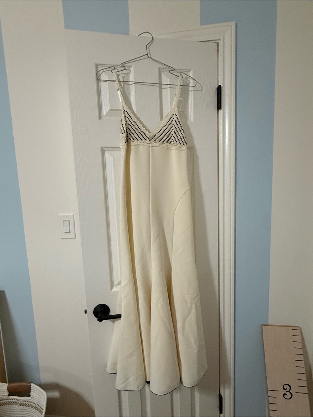 NWT XS Anna October Cream Maxi Dress with Lace Bodice